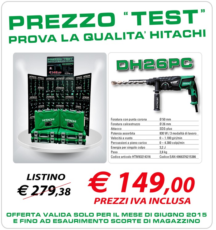 Campagna "Prezzo Test - Prova la qualità Hitachi" 