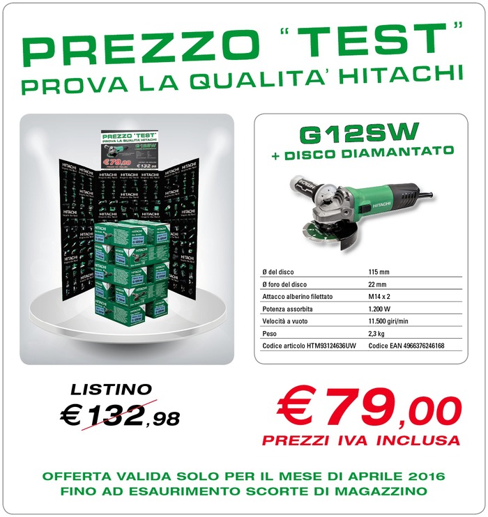 Campagna "Prezzo Test - Prova la qualità Hitachi" 